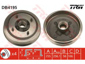 TRW DB4195 stabdžių būgnas 
 Stabdžių sistema -> Būgninis stabdys -> Stabdžių būgnas
7701461729