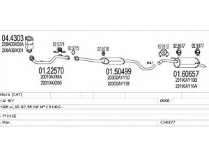 MTS C240077004550 išmetimo sistema 
 Išmetimo sistema -> Išmetimo sistema, visa