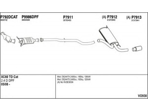 FENNO VO930 išmetimo sistema 
 Išmetimo sistema -> Išmetimo sistema, visa