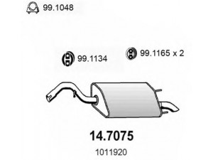 ASSO 14.7075 galinis duslintuvas 
 Išmetimo sistema -> Duslintuvas
1011920, 1496923