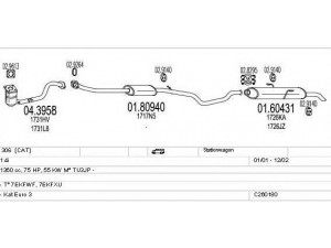 MTS C260180006079 išmetimo sistema 
 Išmetimo sistema -> Išmetimo sistema, visa