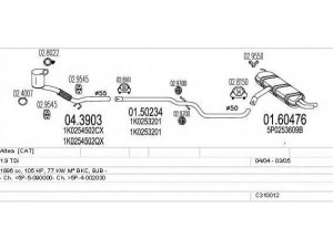 MTS C310012006881 išmetimo sistema 
 Išmetimo sistema -> Išmetimo sistema, visa