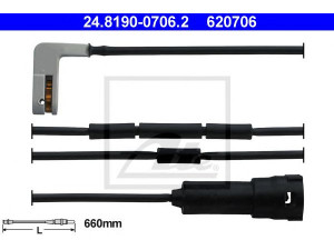 ATE 24.8190-0706.2 įspėjimo kontaktas, stabdžių trinkelių susidėvėjimas 
 Stabdžių sistema -> Susidėvėjimo indikatorius, stabdžių trinkelės
12 38 403, 90305792