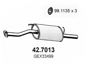 ASSO 42.7013 galinis duslintuvas 
 Išmetimo sistema -> Duslintuvas
GEX33499, WCG10066, WCG10066EVA