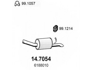 ASSO 14.7054 galinis duslintuvas 
 Išmetimo sistema -> Duslintuvas
5027010, 6183987, 6188010
