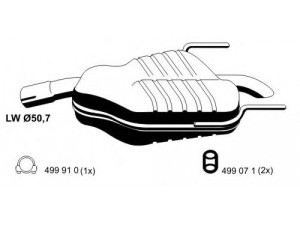 ERNST 043151 galinis duslintuvas 
 Išmetimo sistema -> Duslintuvas
58 52 177, 24421936