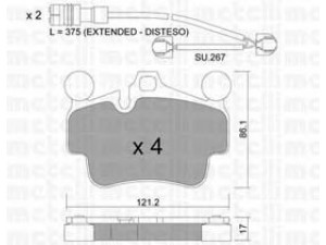 METELLI 22-0892-0K stabdžių trinkelių rinkinys, diskinis stabdys 
 Techninės priežiūros dalys -> Papildomas remontas