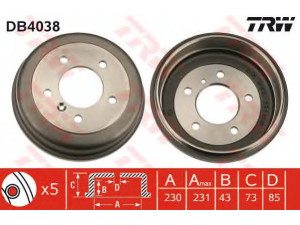 TRW DB4038 stabdžių būgnas 
 Stabdžių sistema -> Būgninis stabdys -> Stabdžių būgnas
6014235101