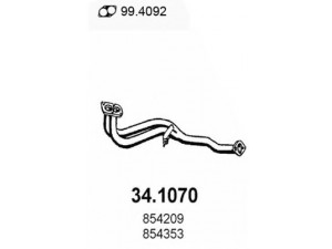 ASSO 34.1070 išleidimo kolektorius 
 Išmetimo sistema -> Išmetimo vamzdžiai
854209, 854353, 854354, 854366
