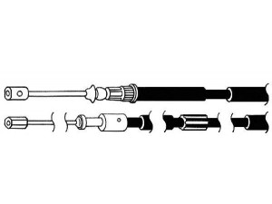 KAWE PU02182 trosas, stovėjimo stabdys 
 Stabdžių sistema -> Valdymo svirtys/trosai
474599, 4745A1