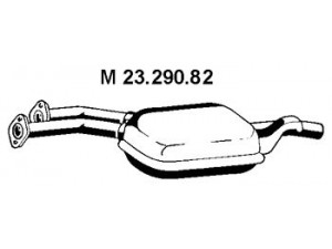 EBERSPÄCHER 23.290.82 vidurinis duslintuvas 
 Išmetimo sistema -> Duslintuvas
124 490 31 15, 124 491 97 01
