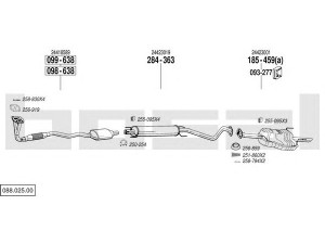 BOSAL 088.025.00 išmetimo sistema 
 Išmetimo sistema -> Išmetimo sistema, visa