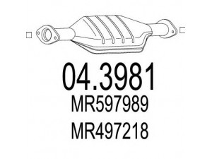 MTS 04.3981 katalizatoriaus keitiklis 
 Išmetimo sistema -> Katalizatoriaus keitiklis
MR497218, MR597989