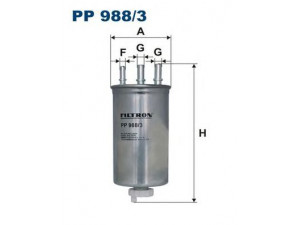FILTRON PP988/3 kuro filtras 
 Filtrai -> Kuro filtras
77 01 070 063, 7701478546, 7701478547