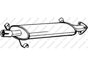 BOSAL 100-593 vidurinis duslintuvas 
 Išmetimo sistema -> Duslintuvas
60580015, 60616520