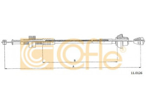 COFLE 11.0126 akceleratoriaus trosas 
 Kuro mišinio formavimas -> Karbiuratorius, sistema -> Valdymo sąsajos/amortizatorius/kameros
1032225