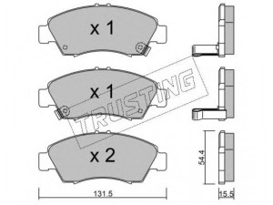 TRUSTING 140.0 stabdžių trinkelių rinkinys, diskinis stabdys 
 Techninės priežiūros dalys -> Papildomas remontas
06450-S2G-000, 06450-S5A-E50, 45022-S04-602