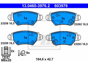 ATE 13.0460-3976.2 stabdžių trinkelių rinkinys, diskinis stabdys 
 Techninės priežiūros dalys -> Papildomas remontas
16 05 025, 16 05 039, 16 05 093