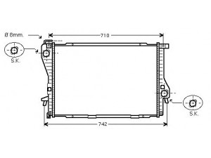 AVA QUALITY COOLING BW2233 radiatorius, variklio aušinimas 
 Aušinimo sistema -> Radiatorius/alyvos aušintuvas -> Radiatorius/dalys
1436055, 1436060, 17111436055, 17111436060