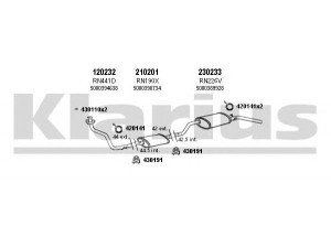 KLARIUS 720236E išmetimo sistema 
 Išmetimo sistema -> Išmetimo sistema, visa