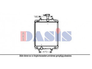 AKS DASIS 160093N radiatorius, variklio aušinimas 
 Aušinimo sistema -> Radiatorius/alyvos aušintuvas -> Radiatorius/dalys
164000Q020, 1330P5