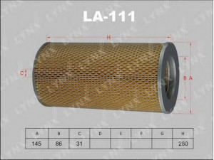 LYNXauto LA-111 oro filtras 
 Techninės priežiūros dalys -> Techninės priežiūros intervalai
AY120-TY054, 17801-54140, 17801-54140-83