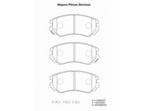 NPS H360I17 stabdžių trinkelių rinkinys, diskinis stabdys 
 Techninės priežiūros dalys -> Papildomas remontas
58101-2CA20, 58101-2EA11, 58101-2HA10
