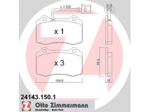 ZIMMERMANN 24143.150.1 stabdžių trinkelių rinkinys, diskinis stabdys 
 Techninės priežiūros dalys -> Papildomas remontas
1ML 698 151
