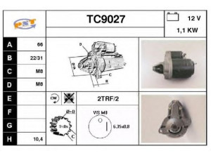 SNRA TC9027 starteris 
 Elektros įranga -> Starterio sistema -> Starteris
580282, 5802P5
