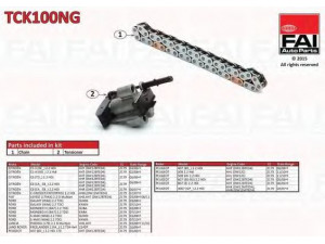 FAI AutoParts TCK100NG pavaros grandinės komplektas 
 Variklis -> Variklio uždegimo laiko reguliavimo kontrolė -> Sinchronizavimo grandinė/įtempiklis/kreiptuvas -> Pavaros grandinės komplektas
0816.F6