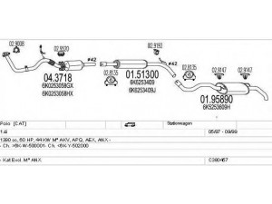 MTS C380457001645 išmetimo sistema 
 Išmetimo sistema -> Išmetimo sistema, visa