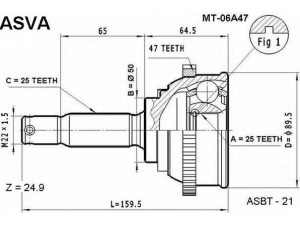 ASVA MT-06A47 jungčių komplektas, kardaninis velenas 
 Ratų pavara -> Sujungimai/komplektas
49507-33D10