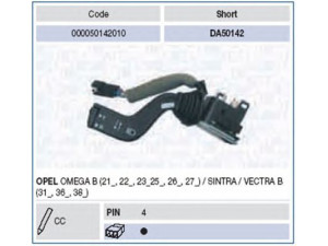 MAGNETI MARELLI 000050142010 vairo kolonėlės jungiklis 
 Vidaus įranga -> Rankinės/kojinės svirties sistema
1241259