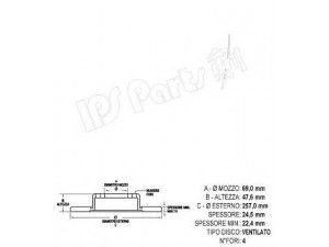 IPS Parts IBT-1K21 stabdžių diskas