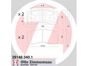 ZIMMERMANN 29148.340.1 stabdžių trinkelių rinkinys, diskinis stabdys 
 Techninės priežiūros dalys -> Papildomas remontas
000 421 1010, 000 421 1210, 001 421 0510