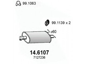 ASSO 14.6107 vidurinis duslintuvas 
 Išmetimo sistema -> Duslintuvas
1019680, 7127236