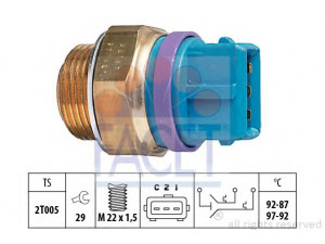 FACET 7.5629 temperatūros jungiklis, radiatoriaus ventiliatorius 
 Aušinimo sistema -> Siuntimo blokas, aušinimo skysčio temperatūra
1264 36, 1264.44, 95 638 684, 9563868480