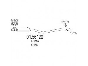 MTS 01.56120 vidurinis duslintuvas 
 Išmetimo sistema -> Duslintuvas
171761, 171786
