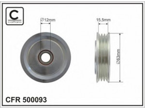CAFFARO 500093 kreipiantysis skriemulys, V formos rumbuotas diržas 
 Diržinė pavara -> V formos rumbuotas diržas/komplektas -> Laisvasis/kreipiamasis skriemulys
16630-21020