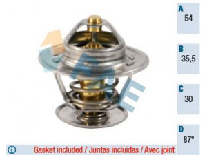 FAE 5303987 termostatas, aušinimo skystis 
 Aušinimo sistema -> Termostatas/tarpiklis -> Thermostat
1540061, 6100372, 73TF-8575-A1A