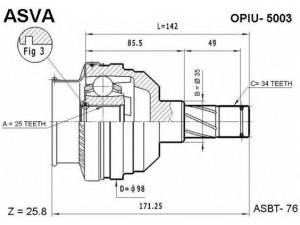 ASVA OPIU-5003 jungčių komplektas, kardaninis velenas 
 Ratų pavara -> Sujungimai/komplektas
03 74 118, 0374148, 0374195