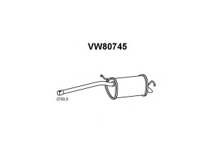 VENEPORTE VW80745 galinis duslintuvas 
 Išmetimo sistema -> Duslintuvas
2K0253609A, 2K0253609M