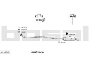 BOSAL 062.103.60 išmetimo sistema 
 Išmetimo sistema -> Išmetimo sistema, visa