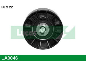 LUCAS ENGINE DRIVE LA0046 įtempiklio skriemulys, V formos rumbuotas diržas 
 Diržinė pavara -> V formos rumbuotas diržas/komplektas -> Įtempiklio skriemulys