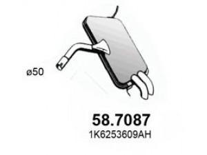 ASSO 58.7087 galinis duslintuvas 
 Išmetimo sistema -> Duslintuvas
1K6253609AH, 1K6253609Q, 1ZW253609J