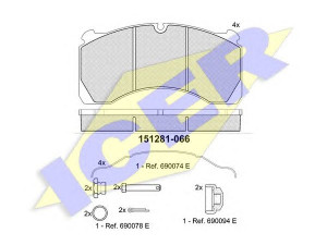 ICER 151281 stabdžių trinkelių rinkinys, diskinis stabdys 
 Techninės priežiūros dalys -> Papildomas remontas
152 24 835 APK4, 152 24 835 T400