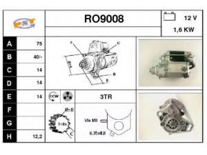 SNRA RO9008 starteris 
 Elektros įranga -> Starterio sistema -> Starteris
31200PH7661, DR5U1