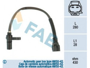 FAE 79123 jutiklis, alkūninio veleno impulsas; RPM jutiklis, variklio valdymas 
 Elektros įranga -> Jutikliai
30613400