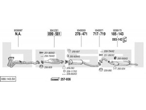BOSAL 088.143.50 išmetimo sistema 
 Išmetimo sistema -> Išmetimo sistema, visa