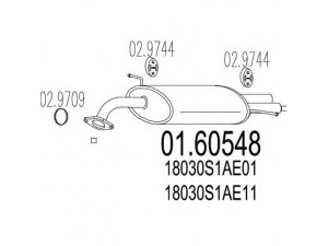 MTS 01.60548 galinis duslintuvas 
 Išmetimo sistema -> Duslintuvas
18030S1AE01, 18030S1AE02, 18030S1AE10